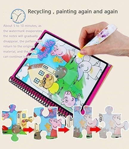 "Magic Water Doodle Book for Kids – Reusable Coloring with Pen (Set of 4)"