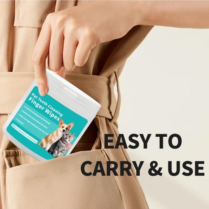 Disposable Dental Finger Wipes For Pets(50 Wipes)