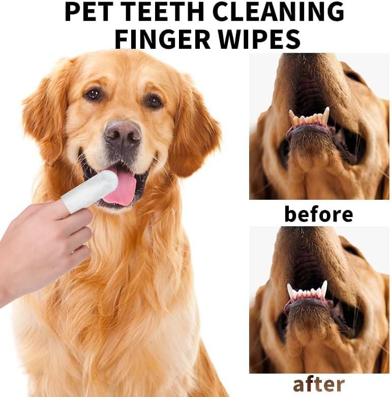 Disposable Dental Finger Wipes For Pets(50 Wipes)