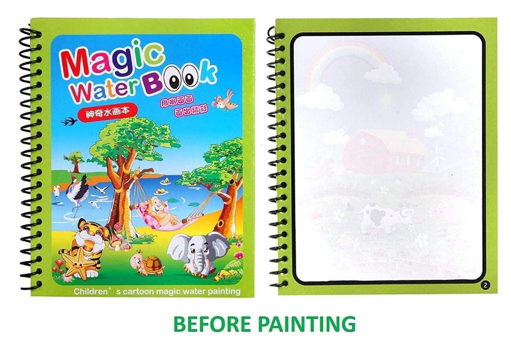 "Magic Water Doodle Book for Kids – Reusable Coloring with Pen (Set of 4)"